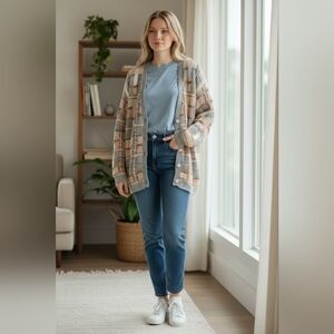 Marisa Christina Pastel Patchwork Button Cardigan